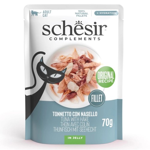 SCHESIR Tuna with hake in jelly - wet cat food - 70g SCHESIR Tuna with hake in jelly - wet cat food - 70g