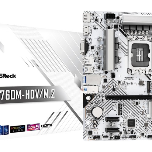 Asrock B760M-HDV/M.2 motherboard Intel B760 LGA 1700 micro ATX