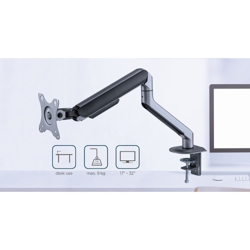 Gembird MA-DA1-05 Desk mounted adjustable monitor arm, 17”-32”, up to 9 kg, space grey Gembird MA-DA1-05 Desk mounted adjustable monitor arm, 17”-32”, up to 9 kg, space grey