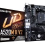 GIGABYTE A520M K V2 Motherboard - Supports AMD Ryzen 5000 Series AM4 CPUs, up to 5100MHz DDR4 (OC), PCIe Gen3 x4 M.2, GbE LAN, USB 3.2 Gen 1