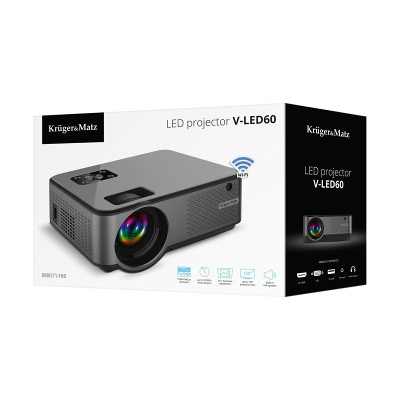 Kruger & Matz V-LED60 projector LED FullHD Wi-Fi 1080p (1920x1080) Kruger & Matz V-LED60 projector LED FullHD Wi-Fi 1080p (1920x1080)