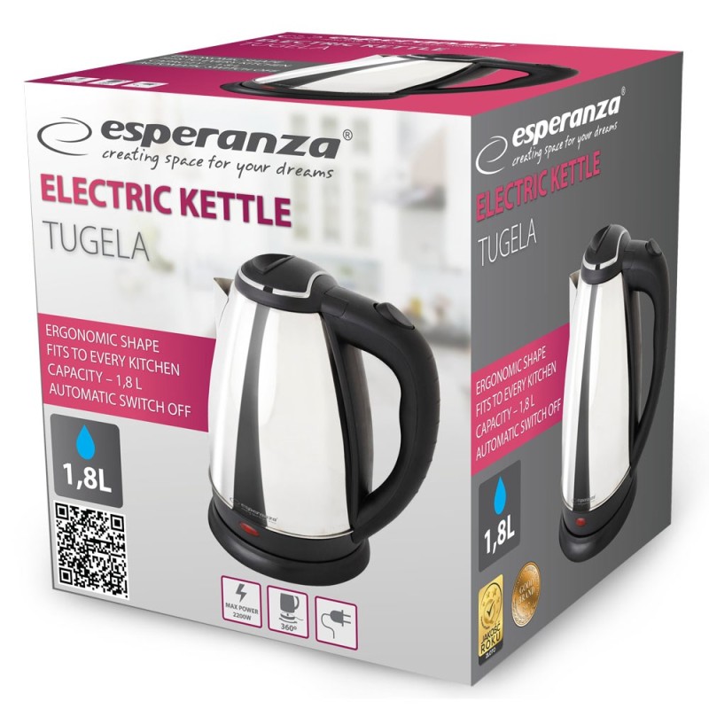 Esperanza EKK104S Electric kettle 1.8 L 2200 W Silver Esperanza EKK104S Electric kettle 1.8 L 2200 W Silver