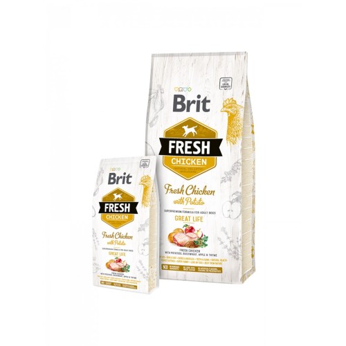 Brit Fresh 12 kg Adult Apple, Buckwheat, Chicken, Potato Brit Fresh 12 kg Adult Apple, Buckwheat, Chicken, Potato