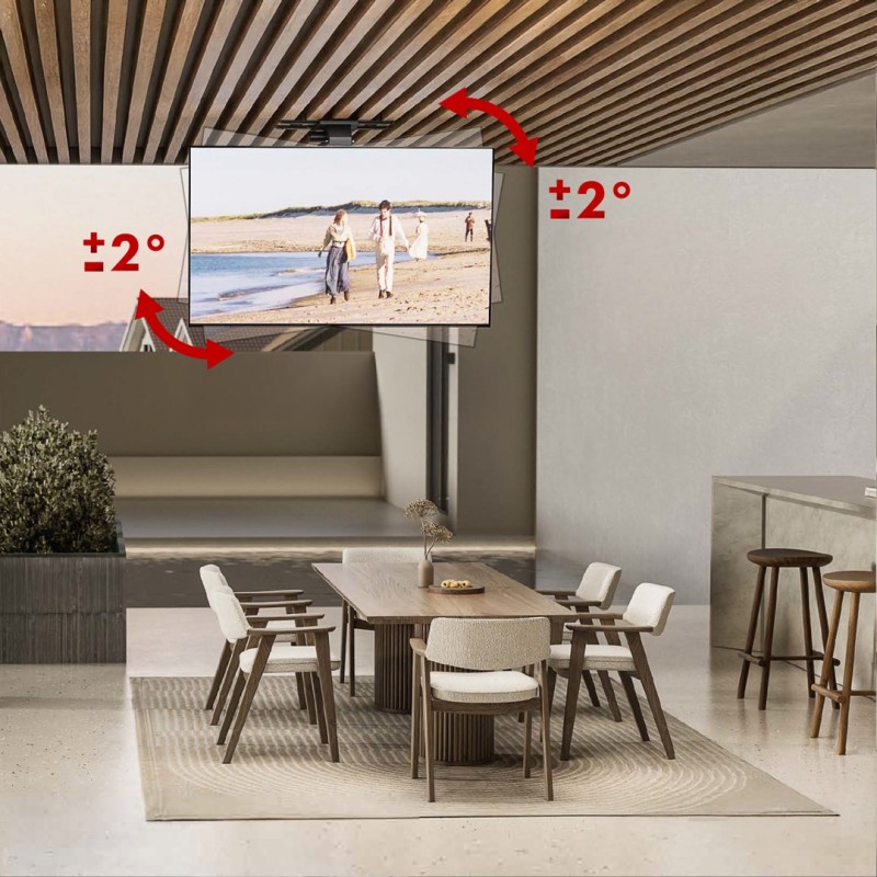 Maclean electric TV mount, ceiling mount, Tuya support, max. VESA 800x400, reg. in pos. +90°~-90°, for TV 43-86