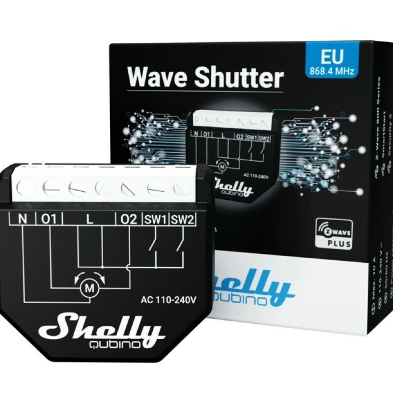 Shelly Qubino Wave Shutter electrical relay Black