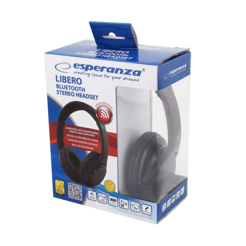 Esperanza EH163K Headphones with microphone Headband Black Esperanza EH163K Headphones with microphone Headband Black