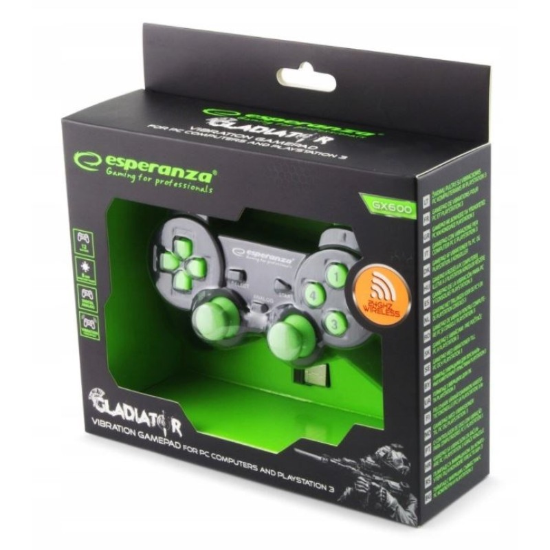 Esperanza EGG108G Gaming Controller Gamepad PC,Playstation 3 Analogue / Digital USB 2.0 Black,Green Esperanza EGG108G Gaming Controller Gamepad PC,Playstation 3 Analogue / Digital USB 2.0 Black,Green