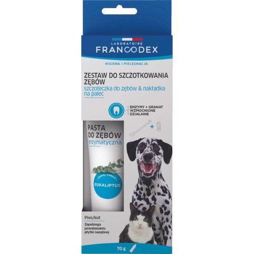 FRANCODEX Toothbrush and toothpaste for dog and cat - 70g FRANCODEX Toothbrush and toothpaste for dog and cat - 70g