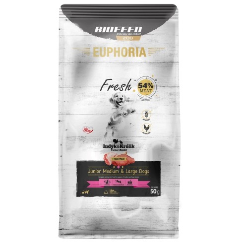 EUPHORIA Fresh Junior Turkey with rabbit M/L - dry dog food - 50g EUPHORIA Fresh Junior Turkey with rabbit M/L - dry dog food - 50g