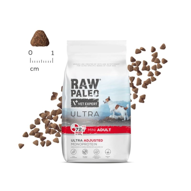 RAW PALEO Ultra Mini Adult Beef - dry dog food - 750 g RAW PALEO Ultra Mini Adult Beef - dry dog food - 750 g