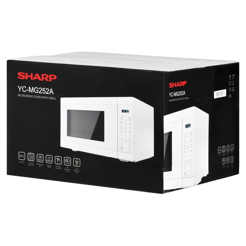 Sharp YC-MG252AE-C microwave Countertop Grill microwave 25 L 900 W White Sharp YC-MG252AE-C microwave Countertop Grill microwave 25 L 900 W White