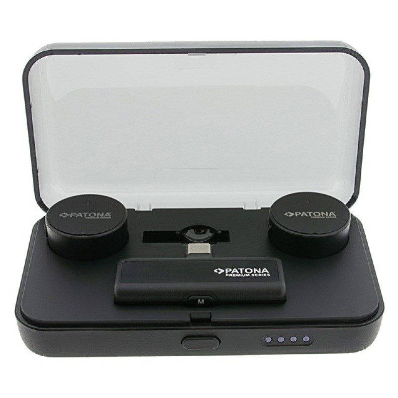 PATONA Premium Professional Lavalier Microphone Set PTS-I91S with charging case