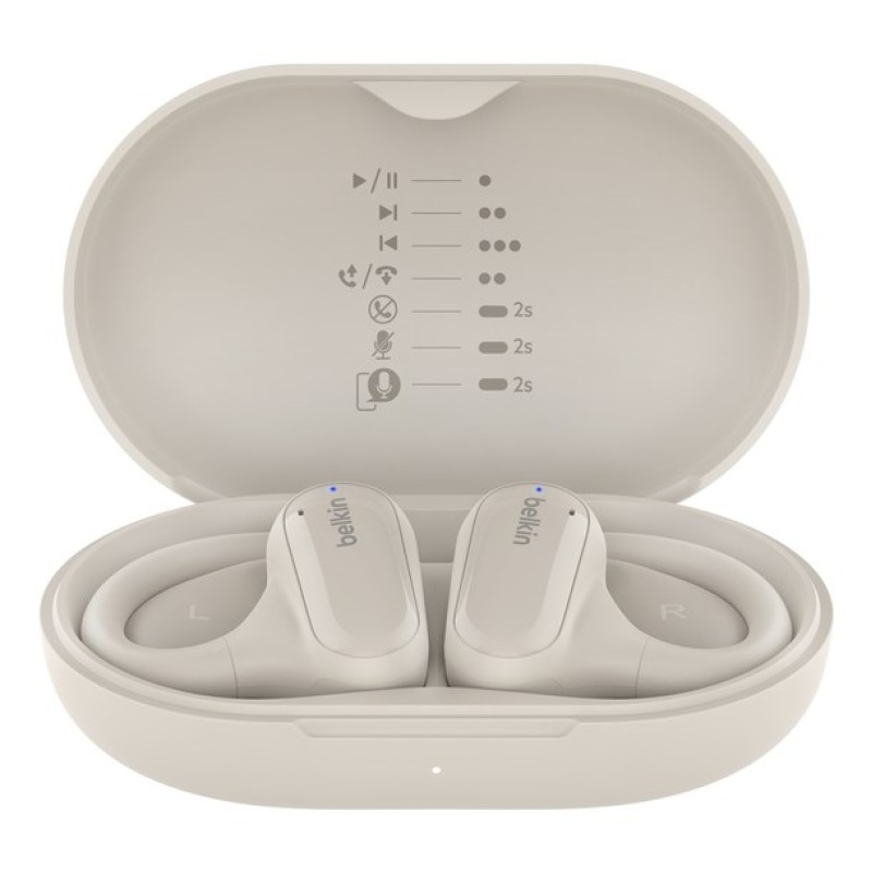 Belkin SoundForm ClearFit Headset True Wireless Stereo (TWS) Ear-hook Calls/Music/Sport/Everyday Bluetooth Sand Belkin SoundForm ClearFit Headset True Wireless Stereo (TWS) Ear-hook Calls/Music/Sport/Everyday Bluetooth Sand