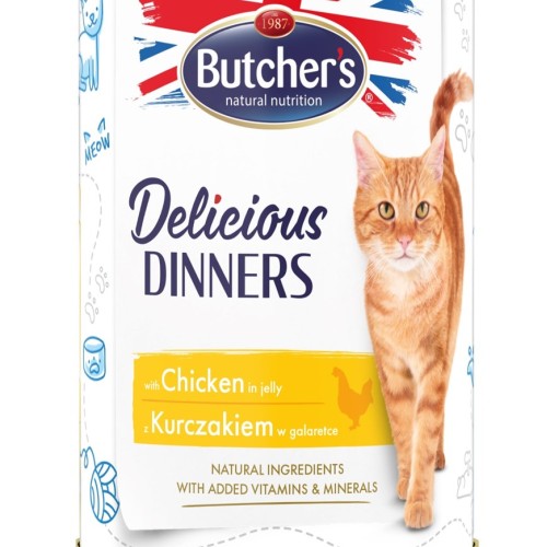 BUTCHER'S Delicious Dinners Chicken Jellied Pieces - wet cat food - 400g