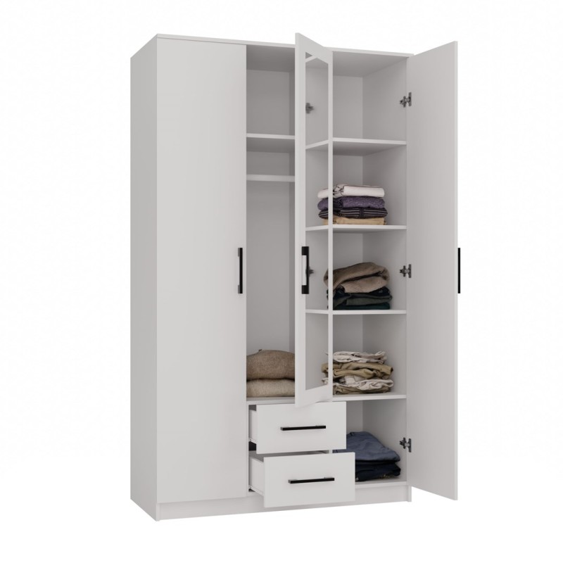 Topeshop ROMANA 120 BIEL bedroom wardrobe/closet 6 shelves 3 door(s) White Topeshop ROMANA 120 BIEL bedroom wardrobe/closet 6 shelves 3 door(s) White
