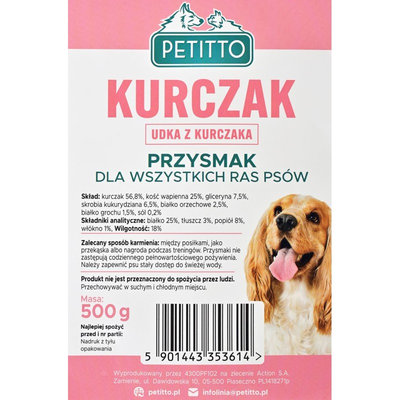PETITTO - Udka z kurczaka -Przysmak dla psa - 500g PETITTO - Udka z kurczaka -Przysmak dla psa - 500g