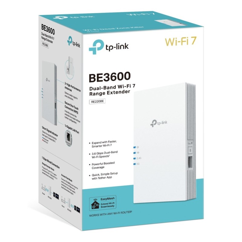 TP-Link RE220BE network extender Network repeater White 2500, 5000 Mbit/s TP-Link RE220BE network extender Network repeater White 2500, 5000 Mbit/s