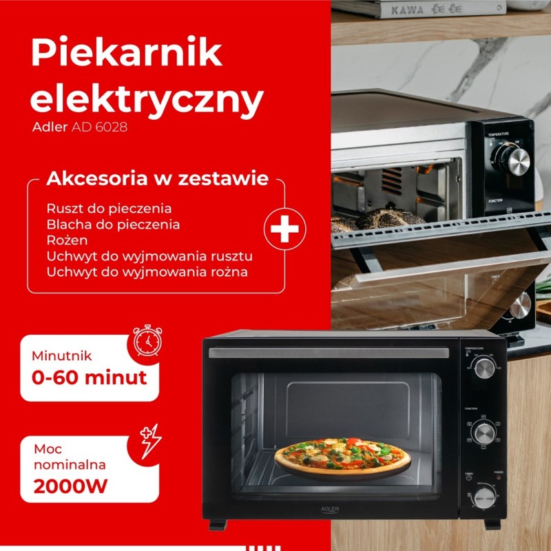Piekarnik elektryczny ADLER AD 6028 Piekarnik elektryczny ADLER AD 6028
