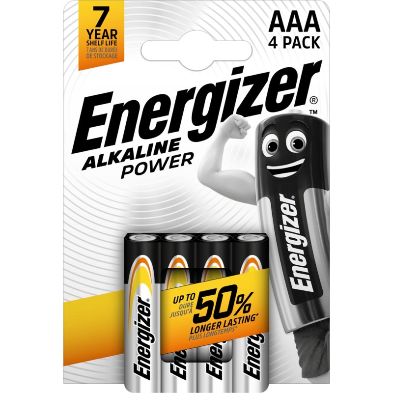 ENERGIZER BATTERY ALKALINE POWER AAA LR03 4 PIECES