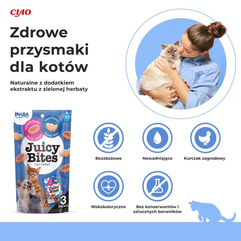INABA Juicy Bites Chicken and tuna - cat treats - 3 x 11g INABA Juicy Bites Chicken and tuna - cat treats - 3 x 11g