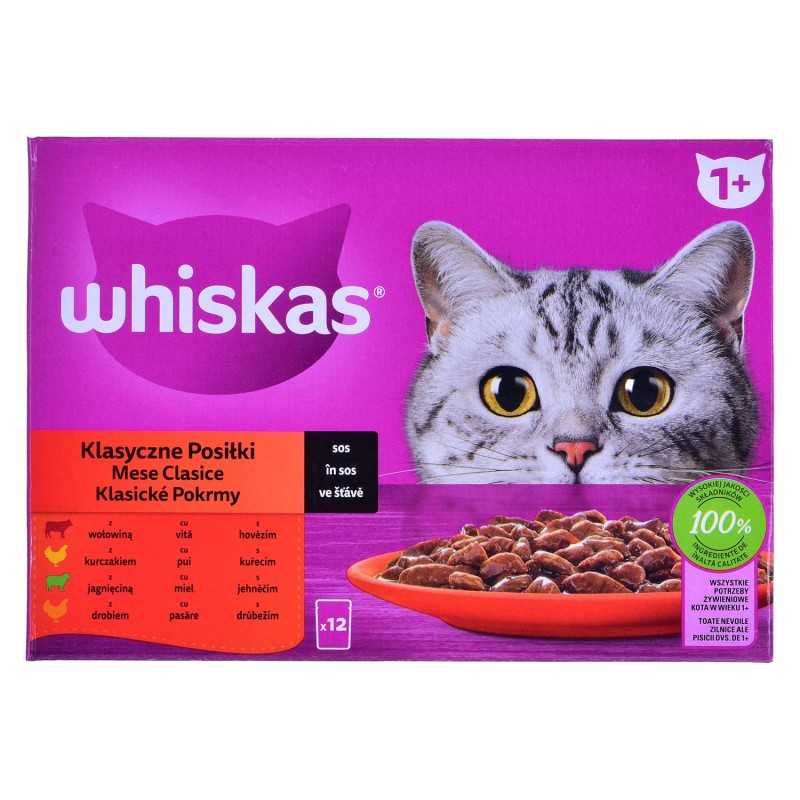 WHISKAS Classic Meals in Sauce - wet cat food - 12x85g