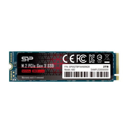 Silicon Power P34A80 M.2 2000 GB PCI Express 3.0 SLC NVMe Silicon Power P34A80 M.2 2000 GB PCI Express 3.0 SLC NVMe