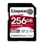 Kingston Technology 256GB Canvas React Plus SDXC UHS-II 300R/260W U3 V90 for Full HD/4K/8K