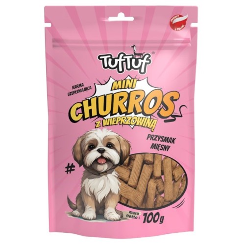 TUF TUF Mini Churros with pork - dog treat - 100g TUF TUF Mini Churros with pork - dog treat - 100g