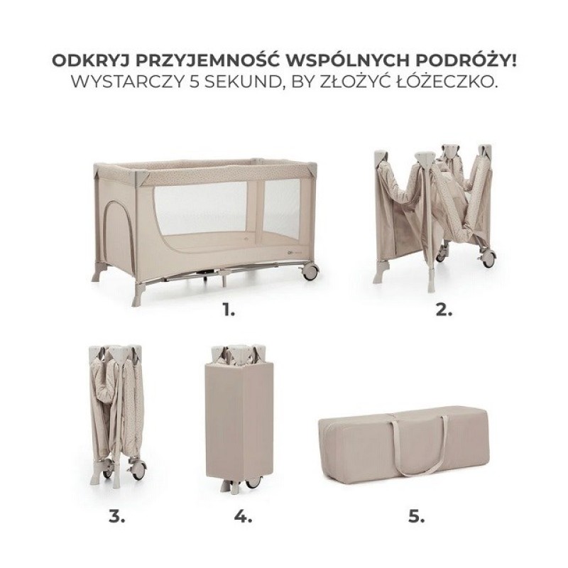 Kinderkraft Joy 2 travel cot, beige