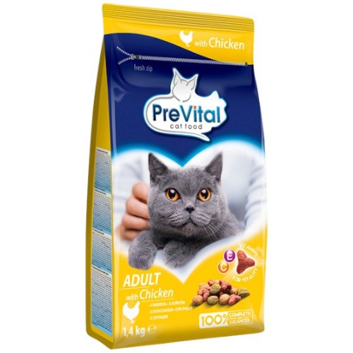 PREVITAL Cat Food Adult with Chicken - Dry Cat Food - 1.4 kg PREVITAL Cat Food Adult with Chicken - Dry Cat Food - 1.4 kg
