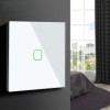 Maclean Energy MCE701W Touch light switch, single, glass, white with square button Maclean Energy MCE701W Touch light switch, single, glass, white with square button