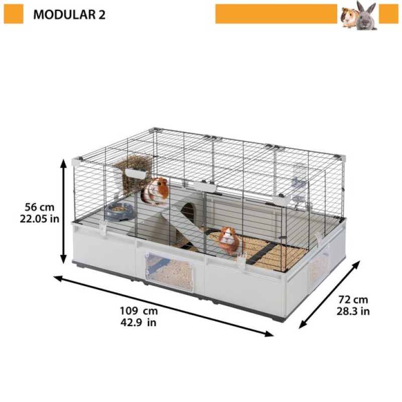 FERPLAST Modular 2 - cage for rabbit and domestic guinea pig - 109 x 72 x 56cm FERPLAST Modular 2 - cage for rabbit and domestic guinea pig - 109 x 72 x 56cm