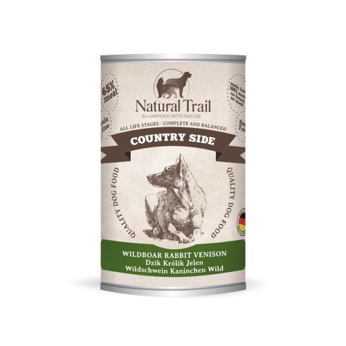 NATURAL TRAIL Country Side Wild Boar Rabbit Deer - Wet Dog Food - 400 g
