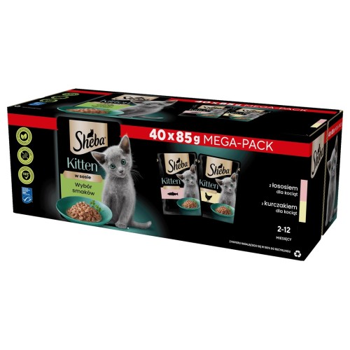 SHEBA Kitten Selection of Flavors in Sauce - wet cat food - 40x85 g SHEBA Kitten Selection of Flavors in Sauce - wet cat food - 40x85 g
