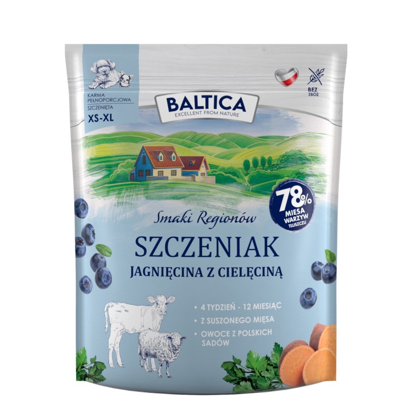 BALTICA Smaki regionów Junior Lamb with veal - dry dog food - 1kg