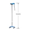 Walking stick - quadruped with soft grip - blue AR-017