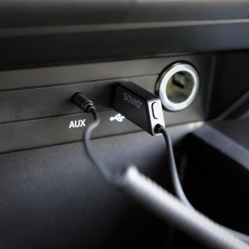 Savio TR-16 Transmitter AUX adapter with hands-free function, Bluetooth 5.3, Google Assistant/Siri