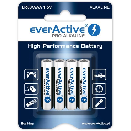 Alkaline batteries everActive Pro Alkaline LR6 AA - blister card - 4 pieces Alkaline batteries everActive Pro Alkaline LR6 AA - blister card - 4 pieces