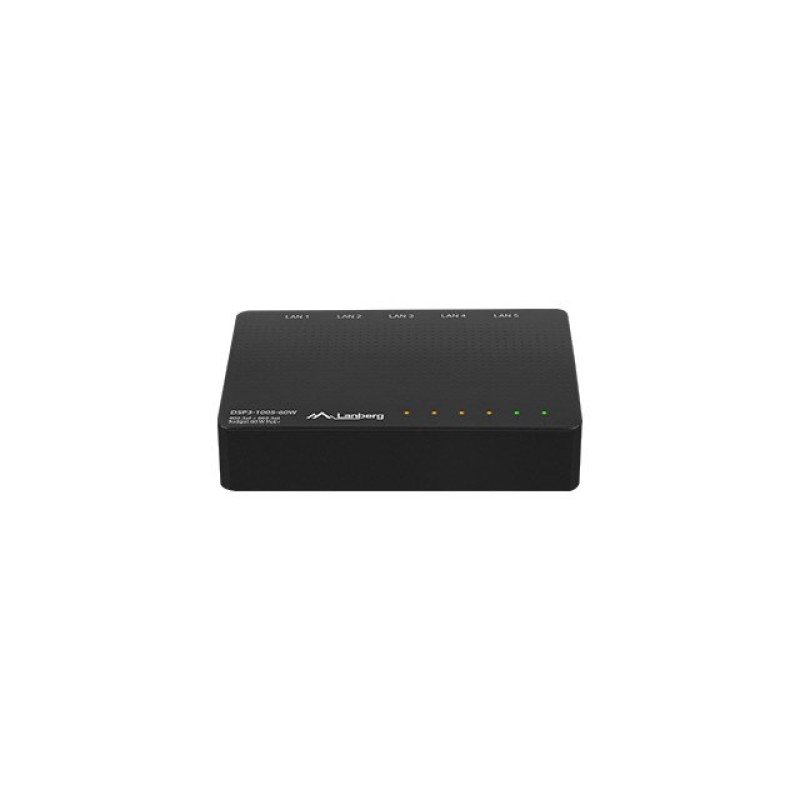 Lanberg Switch PoE DSP3-1005-60W (5-port, 1Gb/s) Lanberg Switch PoE DSP3-1005-60W (5-port, 1Gb/s)