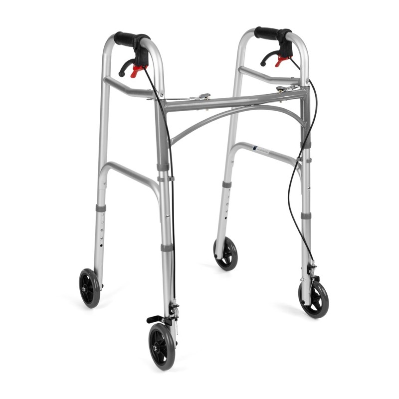 Four-wheeled wheelchair with brakes TIMAGO JMC-C 3223 Silver Four-wheeled wheelchair with brakes TIMAGO JMC-C 3223 Silver