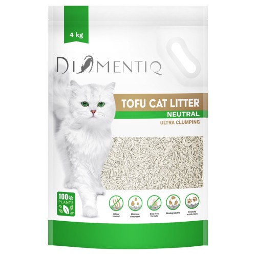 DIAMENTIQ Tofu Neutral Ultra clumping - plant-based litter - 4kg DIAMENTIQ Tofu Neutral Ultra clumping - plant-based litter - 4kg