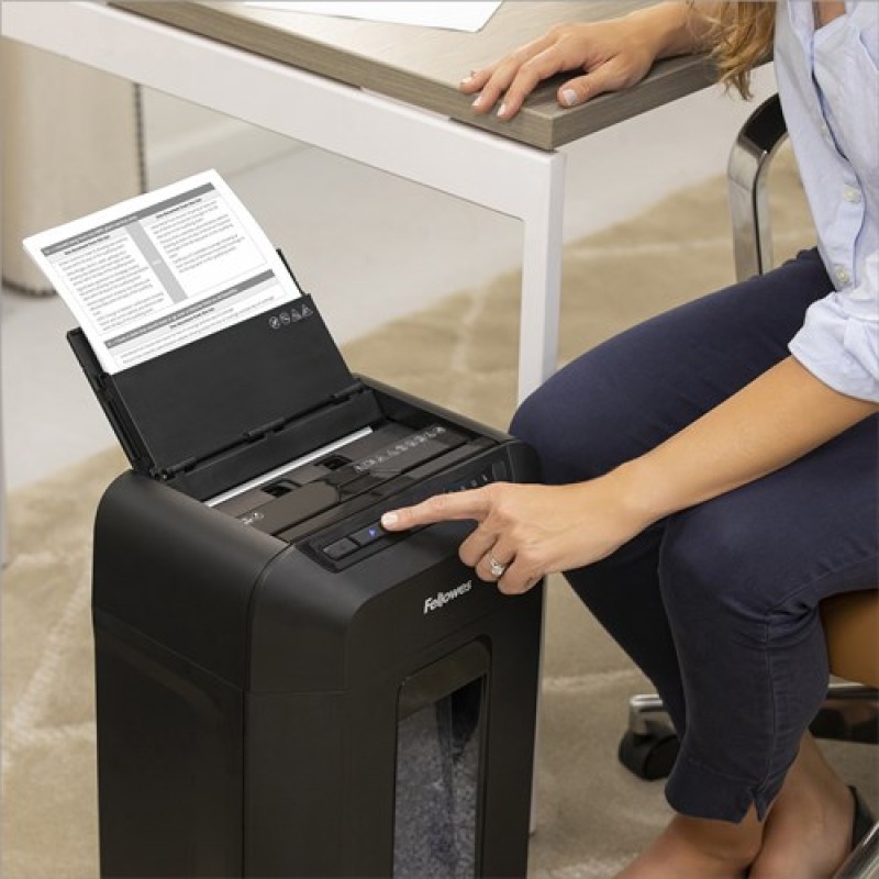 Fellowes AutoMax 90M paper shredder Micro-cut shredding Black Fellowes AutoMax 90M paper shredder Micro-cut shredding Black