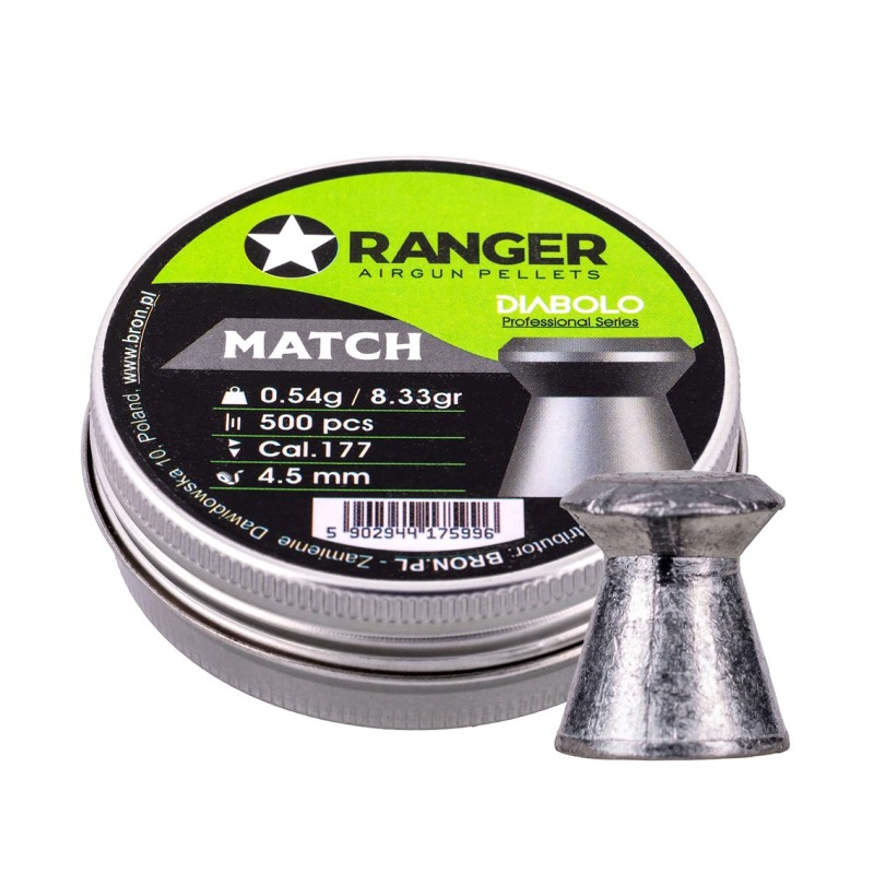 4.5 mm RANGER Diabolo Professional Match flat 500 shot 4.5 mm RANGER Diabolo Professional Match flat 500 shot