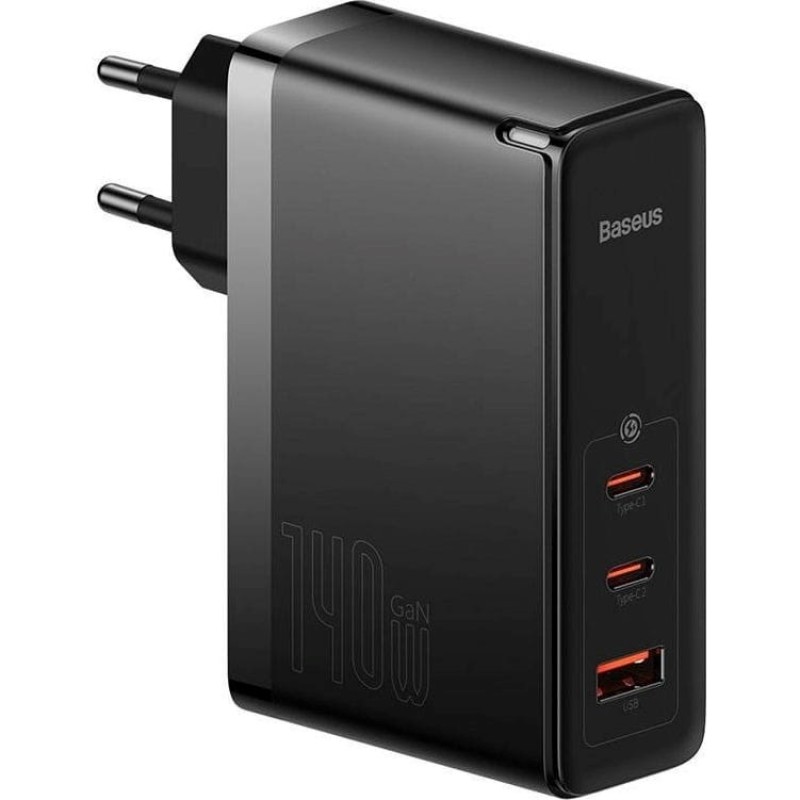 Baseus GaN5 Pro Charger 2xUSB-C, USB-A 140W + USB-C cable, black Baseus GaN5 Pro Charger 2xUSB-C, USB-A 140W + USB-C cable, black