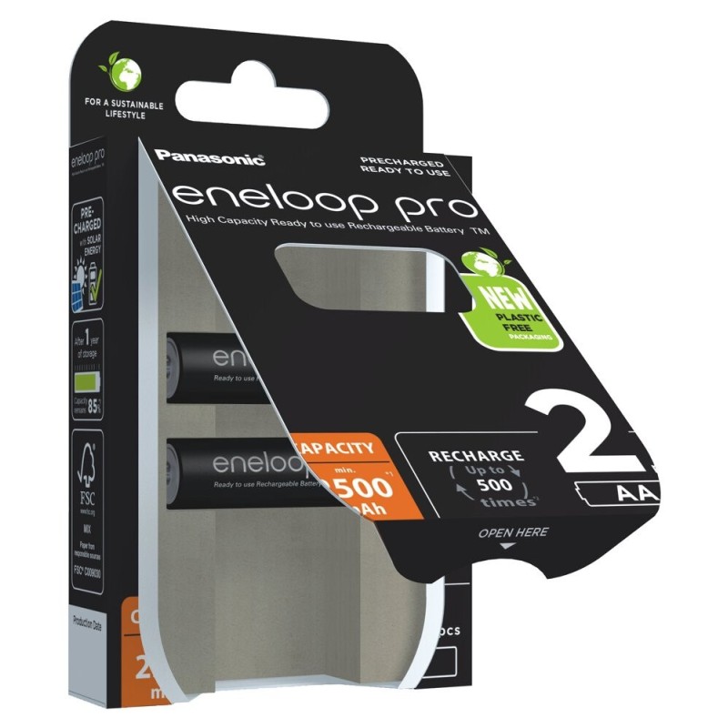 Rechargeable batteries PANASONIC ENELOOP PRO AA 2500 mAh 2 szt (BK-3HCDE/2CP) Rechargeable batteries PANASONIC ENELOOP PRO AA 2500 mAh 2 szt (BK-3HCDE/2CP)