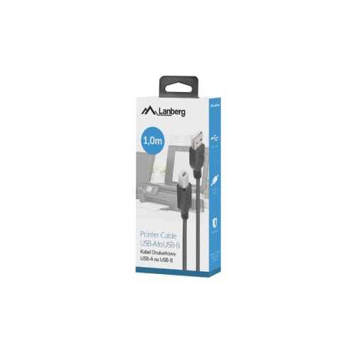 Lanberg CA-USBA-15CU-0010-BK kabel USB 1m 2.0 USB A->USB-B Black