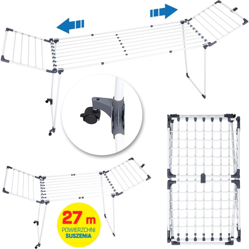 PROMIS MONZA laundry dryer, extendable + 2 large wings PROMIS MONZA laundry dryer, extendable + 2 large wings