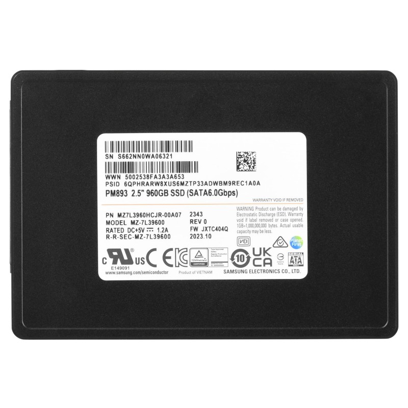 SSD Samsung PM893 960GB SATA 2.5 SSD Samsung PM893 960GB SATA 2.5