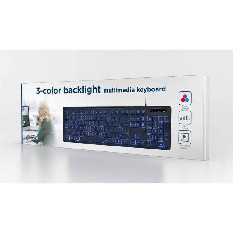 Gembird KB-UML3-02 keyboard Home/Office USB QWERTY US English Black Gembird KB-UML3-02 keyboard Home/Office USB QWERTY US English Black