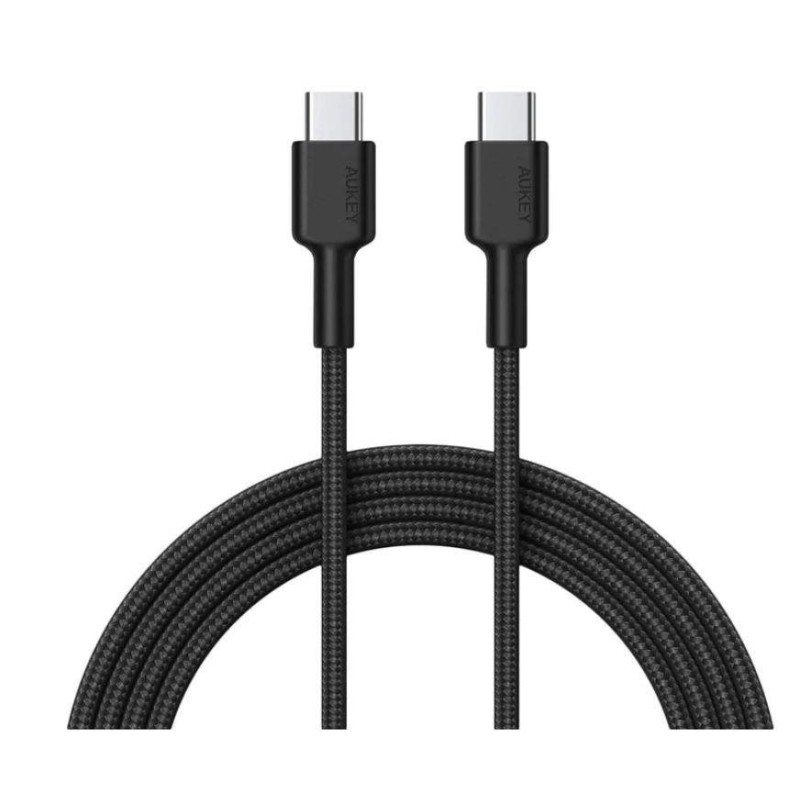 AUKEY CABLE USB-C 2.0, QC 18W, BRAIDED, 0.9M, BLACK AUKEY CABLE USB-C 2.0, QC 18W, BRAIDED, 0.9M, BLACK